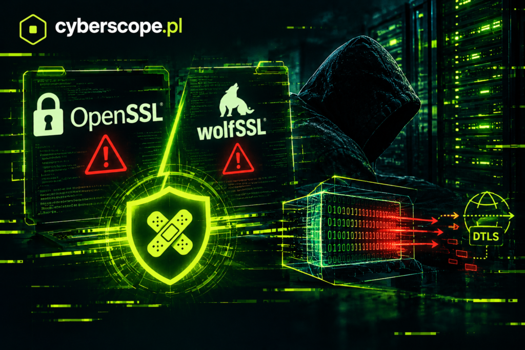 OpenSSL i wolfSSL łatają luki wysokiej wagi. W OpenSSL możliwy zdalny wyciek pamięci w DTLS
